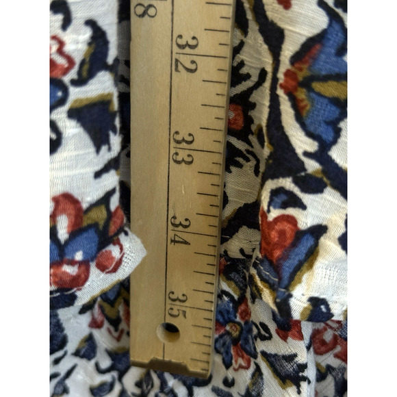 Cynthia Rowley Maxi Skirt Sz S Floral Shell Buttons Slit Front Tassel Flowy NWOT - Picture 5 of 10